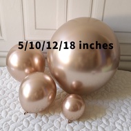 5/10/12/18 inches metal champagne gold balloon metallic chrome balloon