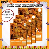 QUAFF Print Photo Paper |3R 4R 5R A4 A3 Size|230GSM|250GSM|Glossy Inkjet Photo Paper