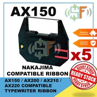 5 Units Compatible Nakajima AX150 AX 150 AX200 AX210 AX220 Black Typewriter Ribbon For AX150 AX200 A