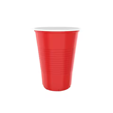 50PCS 18OZ Party Disposable Cups Red Plastic Cup for Beer Pong Kit for Juice on your Birthday Weddin