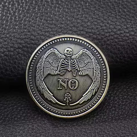 Antique YES NO Lucky Double Sided Alloy Coin Commemorative Ouija Lucky Dollar