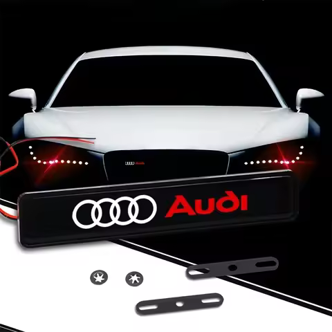 Car Head Grill Emblem LED Light Front Grille Badge Sticker For Audi A6 Q3 A3 B5 B6 B7 B8 B9 Q7 8P 8V