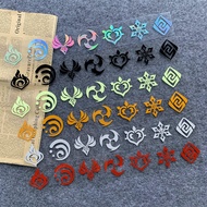 JT Genshin Impact Game Elements Laser Colorful Sticker DIY Car Body Window Luggage Compartment Water