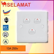 [BORONG] switch 3 GANG 1 WAY SIRIM JKR SELAMAT 2K-103 3G1W 1 2 3 4 5 gang gangs ways mind crown clip