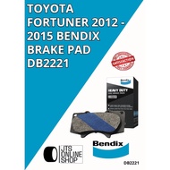 Toyota Fortuner 2012 - 2015 Bendix Brake Pad DB2221
