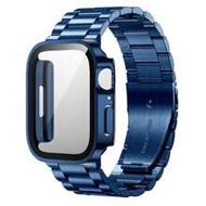 Two-In-One Compatible With Apple Watch Band + Case For Men And Women High-End Business Stainless Ste