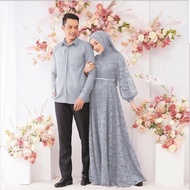 N AG GAMIS COUPLE BROKAT MUTIARA ZULAIKHA AYAH IBU KELUARGA MAXI BAJU