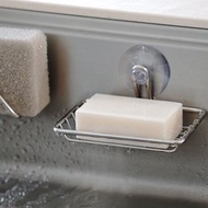 家事問屋日本製304不鏽鋼吸盤肥皂/海綿架(廚房浴室適用)