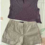 Preloved set crop top knit and hot pants f*r3ver 21