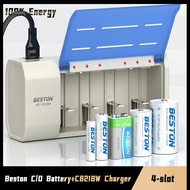 Beston 1.2V D size and C size rechargeable battery with 4-slot C821BW Battery Charger