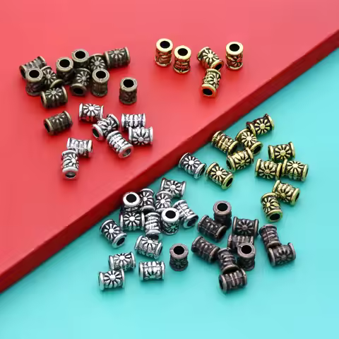 70pcs/lot Spacer Daisy Tubes Bead 4.8X6.8mm Antique Silver/gold/bronze/copper Alloy BEAD for Jewelry