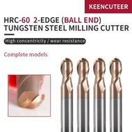 2 edge tungsten steel ball end milling cutter HRC60 degree R0.5mm
