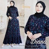 SUPER MURAH Baju Gamis Wanita Muslim Diana Denim Maxy Pakaian Dewasa