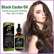 Black Castor Oil Organic 60ml Non-Greasy Hair Care Liquid for Damaged Hair Cold Pressed Organic Black Castor Oil asdiusg