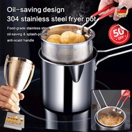 304 stainless steel deep fryer pot with basket