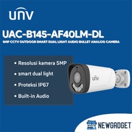 UNV UAC-B145-AF40LM-DL 5MP CCTV OUTDOOR SMART DUAL LIGHT AUDIO BULLET ANALOG CAMERA
