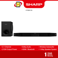 Sharp Soundbar (2.1 CH/210W) Bluetooth HDMI Dolby Audio Sound Bar with Wireless Subwoofer Speaker HT-SBW125 / HTSBW125