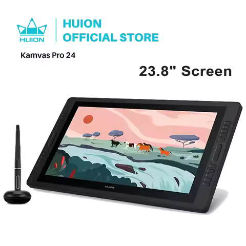 Huion Kamvas Pro 24 Graphic Tablet Monitor 23.8 inch 2K QHD Pen Display 120%s RGB Pen Tablet Monitor