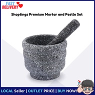 Shoptings Premium Mortar and Pestle Set -  Molcajete for Salt, Kitchen Spices Herbs Pesto Grinder