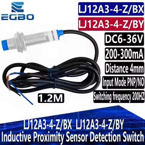 1PCS~10PCS EGBO LJ12A3-4-Z BX LJ12A3-4-Z/BY New Inductive Proximity Sensor Detection Switch NPN DC 6