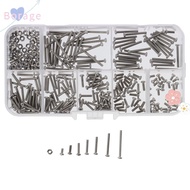 BORRAONE 310PCS Hex Nuts, 304 Stainless Steel Metric|Screws, Screw and Nut Set Phillips Pan Head M2 