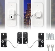 Others - 2件套 冰箱鎖带鑰匙, 冰箱掛鎖, 寶寶門和抽屜安全鎖, 窗戶安全鎖, 保護寵物和孩子 (黑色)