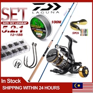 2026DAIWA Fishing Rod Set Joran Pancing 1 Set Barang Mancing Set Fishing Combo Full Set Reel Spining