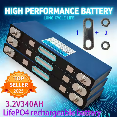 New 2026 3.2V 340AH LiFePO4 Battery Rechargeable Cells for Solar Energy DIY Lithium Battery Pack Hom