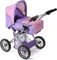 Bayer Chic 2000® Leni 3-in-1 Combination Doll's Pram - Heart Purple - Foldable, Height-Adjustable Ha