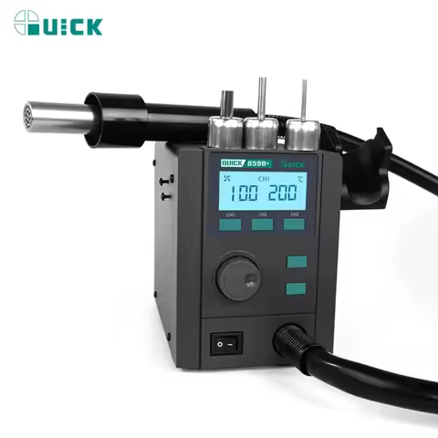 quick 859D+ Vortex whirls wind Hot air gun,40L Air,3 channel,Precise constant temperature,580W quick