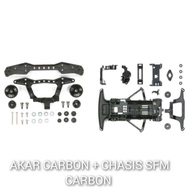 TAMIYA PACKAGE 15412 CARBON ROOT + 95239 CHASSIS SFM CARBON