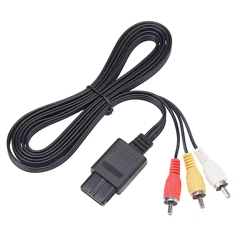 200pcs/lot For N64 1.8m Audio TV Video Cord AV Cable to RCA for Super Nintendo 64 GameCube SNES