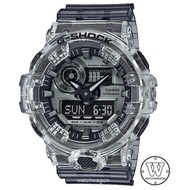 Casio G-Shock GA-700SK-1A Skeleton Grey Transparent Resin Band Analog Digital Gents Sports Watch GA-