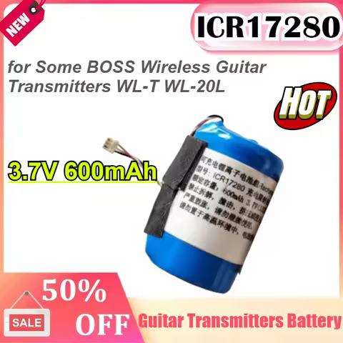 ICR17280 3-wire Plug 3.7V 600mAh for Some BOSS Wireless Guitar Transmitters WL-T WL-20L Battery