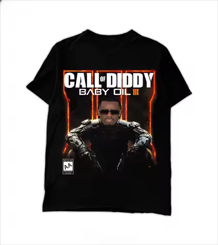 Call of Diddy Baby Oil Iii Meme Graphic T Shirt Men Diddy Comb Pop Culture Parody Short Sleeve Crew 