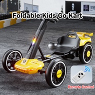 Kids Foldable No Assembly Ride‑On Electric Go Kart Remote Control Four Wheel Baby Toy Car Go Kart El
