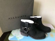 全新-ALLSAINTS黑色短靴（size:36)