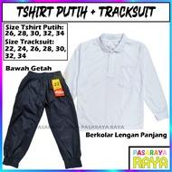 Tshirt Putih Lengan Panjang Berkolar Tracksuit Blue Bawah Getah Tshirt Putih Tadika Seluar Sukan Kai