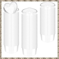 100 Pcs 2.4 Oz ValentineS Day Heart Shaped Containers Plastic Box with Lids Reusable Small Portion C