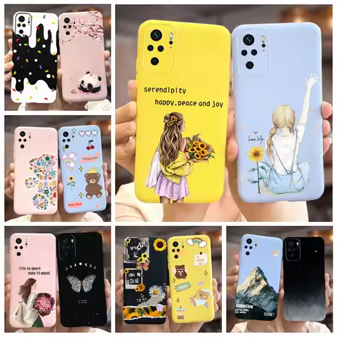 For Xiaomi Redmi Note 10 4G Case Note 10S Luxury Painted Bumper Soft Phone Case For Xiaomi Redmi Not