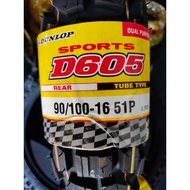 Trail motorcycle outer tire DUNLOP 90 100 16 D605 semi trail dual PURPOSE [New Stock READY]