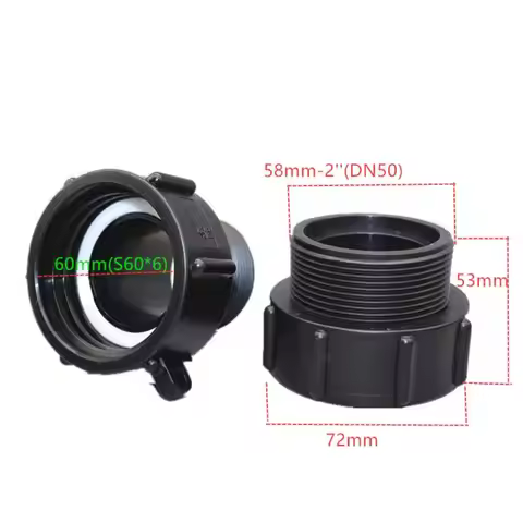 S60 IBC Ton Barrel Connector Plastic Accessories IBC Tank Adapter IBC Fine Thread Hose Connector Wat