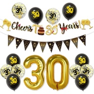 30TH Birthday Decorations Black Golden Age 30 Birthday Party Decor Number 30 for Thirty Decoration