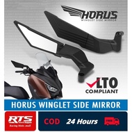 Horus Winglet Side Mirror 28cm Large Full Alloy Adjustable Mirror Mount Walang Grado Clear Lens Uni