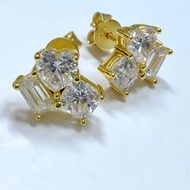 Mixed Cut moissanite diamond stud earrings Total 3ct/6ct real moissanite
