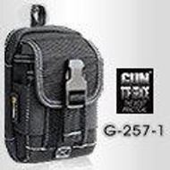 【買家樂精品館】GUN TOP GRADE 智慧型手機/小3C產品袋(附鑰匙圈)#G-257-1(黑色/白縫線)