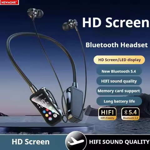 HD Screen 48H Play Time Bluetooth5.4 Earphones HiFi Sound Earbuds Wireless Headphones Sports Gamer N
