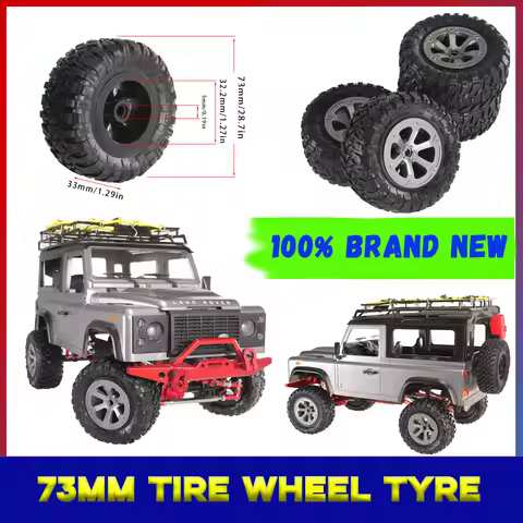 4pcs 73mm Tire Wheel Tyre for MN D90 MN98 MN99s WPL C14 C24 C24-1 C34 C54 B14 B24 B16 B36 Fayee FY00