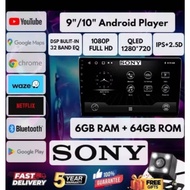 **[8GB RAM+128GB ROM] QLED SONY Style Android Player 9"10 inch Quad Core Car Multimedia MP5 Player W