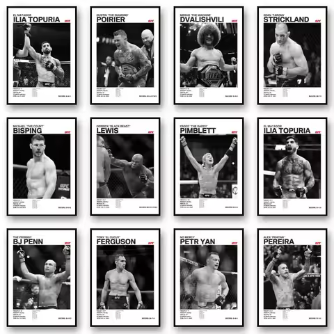 Black and White Boxing Legends ILIA TOPURIA Canvas Poster Boxing Fighting Canvas Print Painting Wall